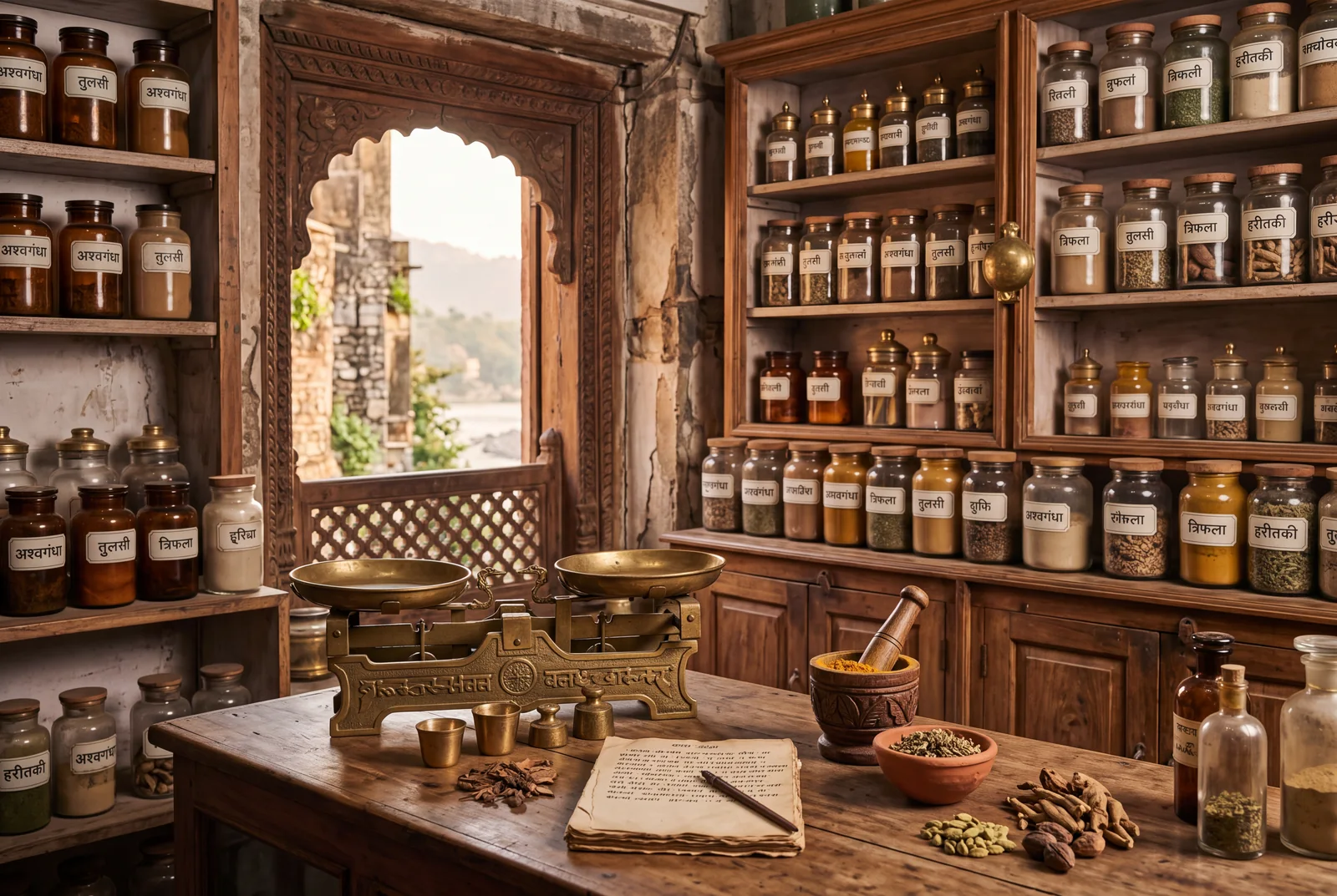 Old Ayurvedic pharmacy in Rishikesh